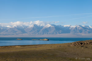 Landscape: Uureg Lake and the Altai Mountains