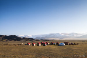 Suldet Tsakhir Tourist Camp in Afternoon Shadows, Uureg Lake, Mongolia