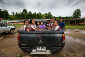 Karen Girls in a Truck Bed, Ban Mae Pae School, Mae Hong Son Thailand