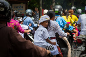 Crowded Balinese street, Ubud