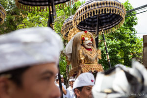 Hanuman on a Wooden Litter in a temple procession, Ubud Bali