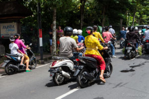 Scooters in an Ubud Street, Bali
