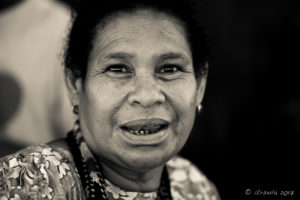 Monochrome portrait of a Papuan woman, Koki Fish Market, Port Moresby PNG