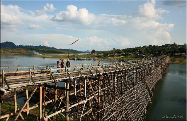 Rickety wooden foot-bridge