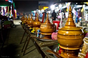 Glazed terracotta pots of monk offerings