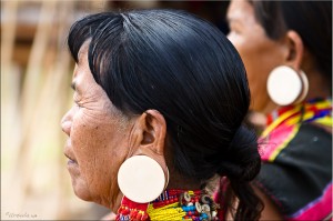 Portrait: Lawae Woman's Elephant ivory ear plug