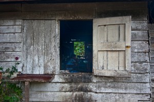 Open Wooden Shutters on Bintan House