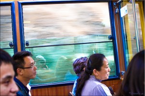 Passengers On The Peak Tram, Hong Kong