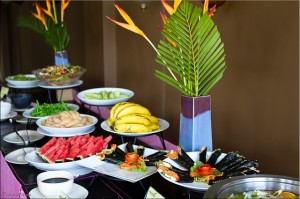 Fresh buffet lunch foods
