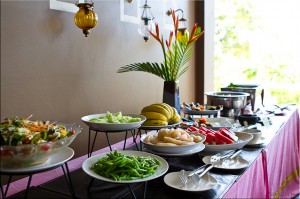 Fresh food buffet lunch