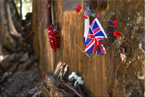 Australian Flag and Remembrance Poppies, Hellfire Pass