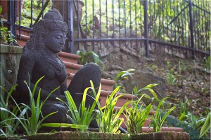 Terracotta Kmer Sculpture by the steps