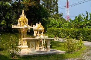 Large yellow Thai Spirit House