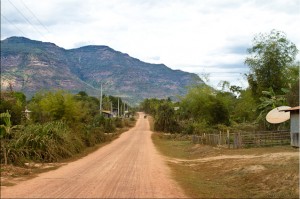 Dirt road into the Lao mountains