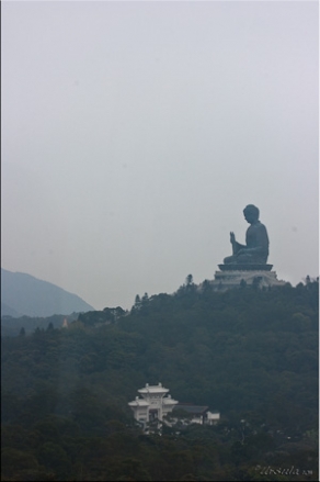 Profile: Giant seated buddha on a hill, Lantau