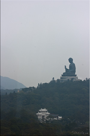 Profile: Giant seated buddha on a hill, Lantau