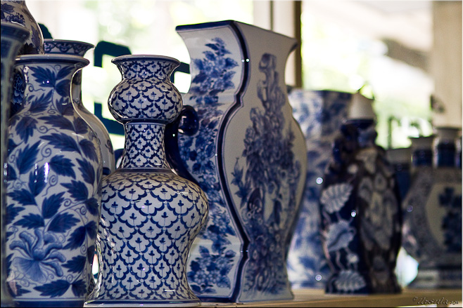 Modern  Blue and White pottery in different styles and pattens