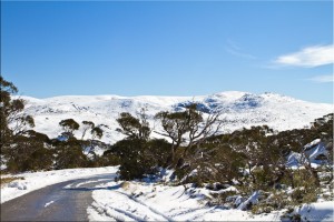 Snow covered road, Australia