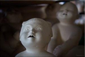 'Thai girls' ceramic greenware close-up