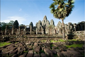 Wide-angle view of The Bayon