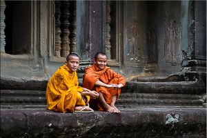Portrait: Two Theravada monks, Angkor Wat
