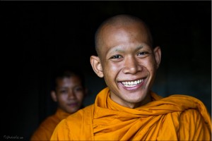 Portrait: Two young Theravada monks, Angkor Wat