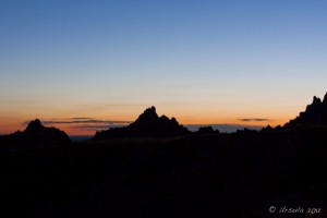 Night over the badlands.
