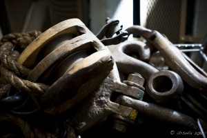 Abstract: metal parts. Stave Falls Powerhouse.
