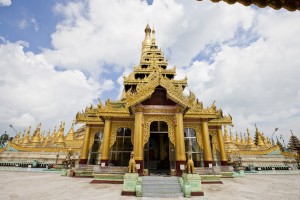 The ornate entry to Shwemawdaw Temple, Bago, Myanmar