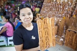 Teak Seller in the temple surrounds