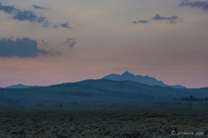 Sunset over mountains, Yellowstone National Park