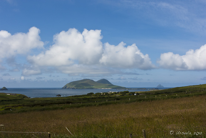 Landscape view: southwest from Dunquin over Great Blasket Island and the Atlantic.