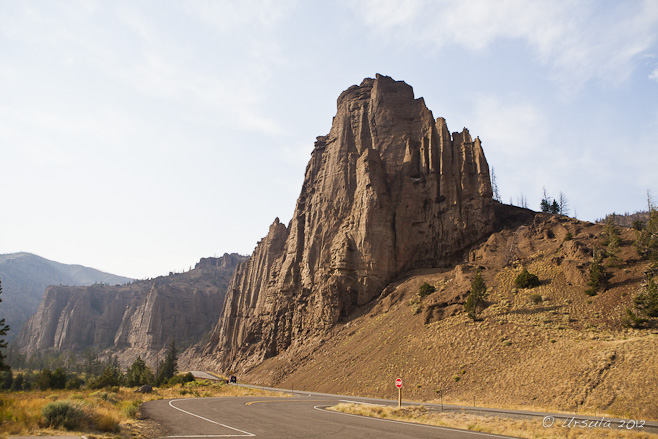 Landscape: large rocky outcrop on Highway 20 between Yellowstone National Park and Cody, WY