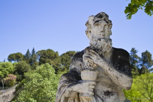 Ancient statue of a bearded man, Jardin de la Fontaine, Nîmes.