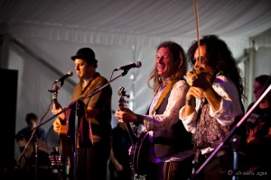 Performers on stage: Chris Broker, Chris Eaton and Rabbit Robinson