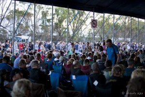 Mojo Tent, Bluesfest 2013, packed out the sides with people.