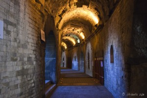 Low light: inside the ancient arena, Les Arènes de Nimes