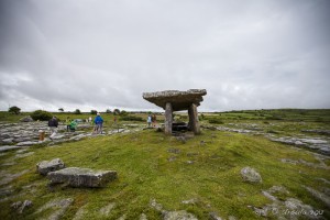 Wide-angle view of a neolithic portal tomb: Poulnabrone Dolmen
