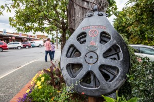 A Rope Master pulley in a flower bed, Chemainus BC