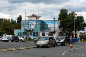 Mural of a steam train, Chemainus BC