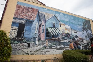 Outdoor murals of buildings on Mill St, Chemainus, BC