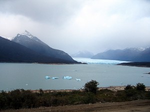 Ice floating down the river, Patagonia Argentina