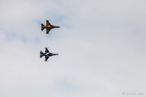 Two airborne South Korean Supersonic T-50s, Singapore Airshow 2014