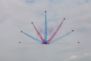 ROKAF Black Eagles in fan formation, Singapore Airshow 2014