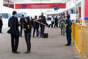 People Arriving at the Singapore Airshow 2014