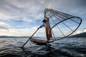 Intha Leg Rowing Fisherman, Inle Lake, Myanmar