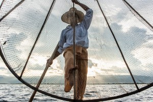 Intha Leg Rowing Fisherman, Inle Lake, Myanmar