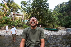 Portrait of a laughing Indonesian Boatman