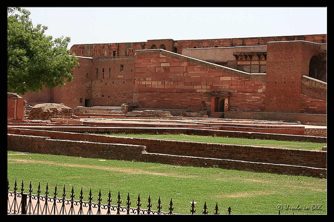 Inside Agra Fort walls.