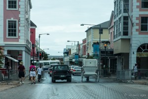 Bay Street, Nassau, in the rain.